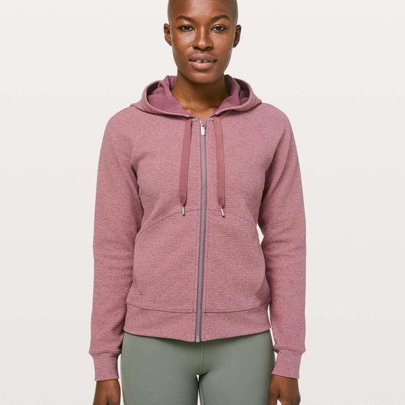 Lululemon Catch A Moment Zip Hoodie sz 4 Heathered So Merlot/So Merlot - Picture 4 of 5